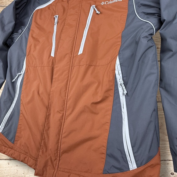 COLUMBIA Interchange 3 in 1 Mens Insulated Coat Jacket Burnt Orange Gray Size M - Picture 5 of 15